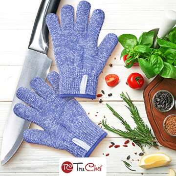 TruChef KIDS Cut Resistant Gloves (Ages 4-8) - Maximum Kids Cooking Protection. Safe hands from REAL Kitchen Knives and Tools. Perfect for Oyster Shucking and Whittling.