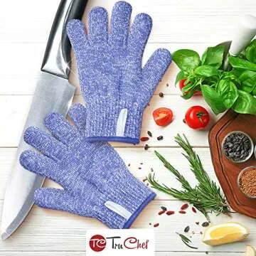 TruChef KIDS Cut Resistant Gloves (Ages 4-8) - Maximum Kids Cooking Protection. Safe hands from REAL Kitchen Knives and Tools. Perfect for Oyster Shucking and Whittling.