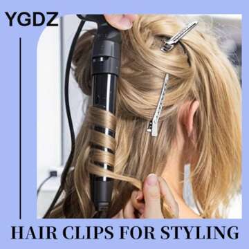 YGDZ Duck Billed Clips, 30pcs 3.5 Inch Metal Alligator Curl Hair Clips with Holes for Styling, Coloring, Thick Hair Rollers, Salon Use, Silver