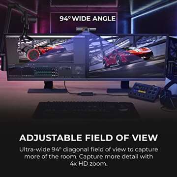 AVerMedia PW513 Live Streamer CAM - 4K Ultra HD Webcam for Streaming, Gaming, Video Calls, Sony Sensor, works with CamEngine, Teams, Zoom, OBS, for PC/Mac, TAA/NDAA Compliant