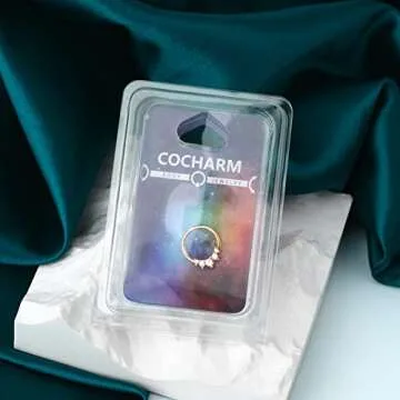 COCHARM Septum Ring Gold 16g Heart Septum Piercing Jewelry for Women Clear CZ Daith Earrings 8mm Stainless Steel Daith Jewelry