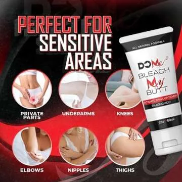 Underarm Whitening Cream - Natural Intimate Area Skin Lightening Cream, Bleaching Cream for Skin Whitening & Dark Spots in Sensitive Areas, Private Parts, Armpit, Elbows & Knees - 3% Kojic Acid (2oz)