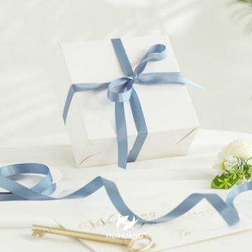 Dusty Blue Satin Ribbon 1/2 Inch x 50 Yards for Crafts