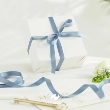 Dusty Blue Satin Ribbon 1/2 Inch x 50 Yards for Crafts