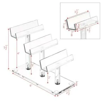 MOOCA 3 Tier Acrylic Eyewear Display Stand, Sunglasses Rack Holder, Sunglasses Stand, Eyewear Organi...