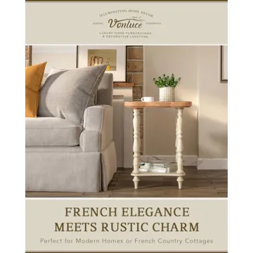 Stylish VONLUCE French Country 19-Inch End Table