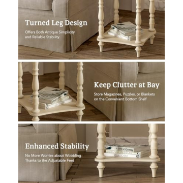 Stylish VONLUCE French Country 19-Inch End Table