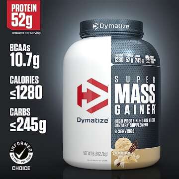 Dymatize Super Mass Gainer Protein Powder, 1280 Calories & 52g Protein, Gain Strength & Size Quickly...