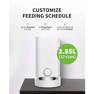 PETKIT Automatic Cat Feeder, 2.4GHz WiFi Automatic Pet Feeder for Cats and Dogs Smart Pet Dry Food D...