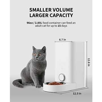 PETKIT Automatic Cat Feeder, 2.4GHz WiFi Automatic Pet Feeder for Cats and Dogs Smart Pet Dry Food Dispenser, Up to 10 Meals per Day, Low Food Reminder, App Control