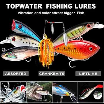 PLUSINNO Fishing Lures Kit - 292Pcs Tackle Box with Accessories for Men