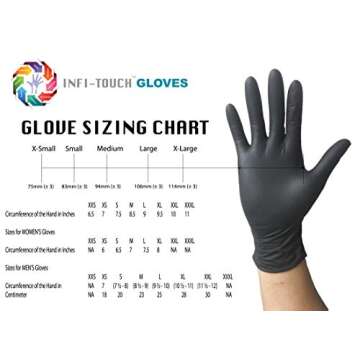 Infi-Touch Heavy Duty Nitrile Gloves, Strong & Tough, High Chemical Resistant, Disposable Gloves, Powder-Free, Non Sterile, Large, 100 Count