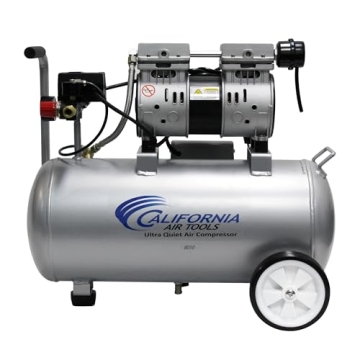 California Air Tools 8010 1.0 HP Ultra Quiet Air Compressor, 8 Gallon Tank with Wheels