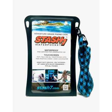 Stash7 Waterproof Phone Pouch w/Long Lanyard | IPX8 Adventure Grade Cellphone Dry Bag Case, Fits iPh...