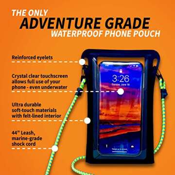 Stash7 Waterproof Phone Pouch - IPX8 Adventure Grade Case