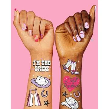 xo, Fetti Last Rodeo Bachelorette Temporary Tattoos - 48 Glitter Styles | Giddy Up Bach Party Decoration, Cowgirl, Bridesmaid Favor, Bride to Be Gift + Bridal Shower Supplies
