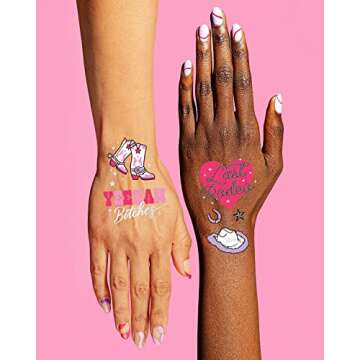 xo, Fetti Last Rodeo Bachelorette Temporary Tattoos - 48 Glitter Styles | Giddy Up Bach Party Decoration, Cowgirl, Bridesmaid Favor, Bride to Be Gift + Bridal Shower Supplies