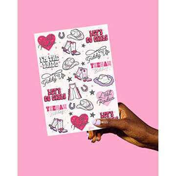 xo, Fetti Last Rodeo Bachelorette Temporary Tattoos - 48 Glitter Styles | Giddy Up Bach Party Decoration, Cowgirl, Bridesmaid Favor, Bride to Be Gift + Bridal Shower Supplies