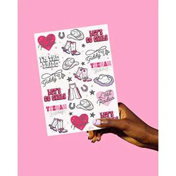 xo, Fetti Last Rodeo Bachelorette Temporary Tattoos - 48 Glitter Styles | Giddy Up Bach Party Decoration, Cowgirl, Bridesmaid Favor, Bride to Be Gift + Bridal Shower Supplies