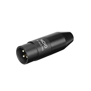 Movo FXLR-PRO 3.5mm (TRS) Mini-Jack Female Microphone Adapter to 3-pin XLR Male Connector with Integrated Phantom Power Converter