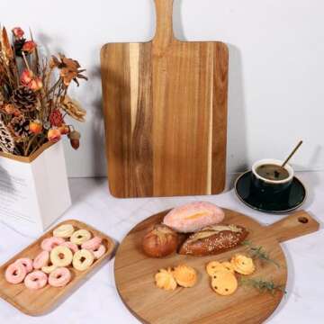 Decorative Acacia Wood Cutting Board Set for Stylish Kitchens