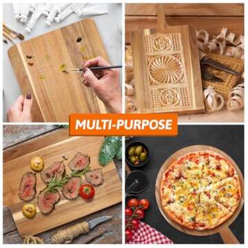 Decorative Acacia Wood Cutting Board Set for Stylish Kitchens