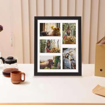 DUENPY 11x14 Collage Picture Frame, 4x6 Collage Picture Frame, Displays Five 4x6 inch Photos, or 11x...