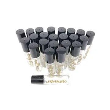 24 Gold Vinyl Essential Oil Labels for 10ml Roller Bottles Oil Blends / 24 Gold Labels with Free Household Cleaner Label and Blends Recipe Card