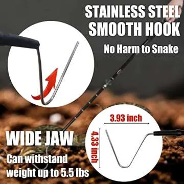 57inch Telescopic Snake Hook for Safe Handling Tools