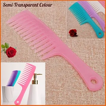 Wide Tooth Detangling Comb Set for Curly Hair Care