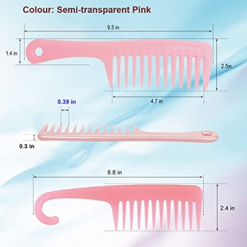 Wide Tooth Detangling Comb Set for Curly Hair Care