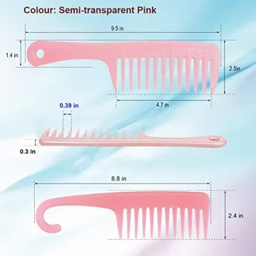 Wide Tooth Detangling Comb Set for Curly Hair Care