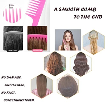 Wide Tooth Detangling Comb Set for Curly Hair Care