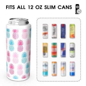 TILUCK Skinny Can Cooler - Perfect for 12 oz Slim Cans