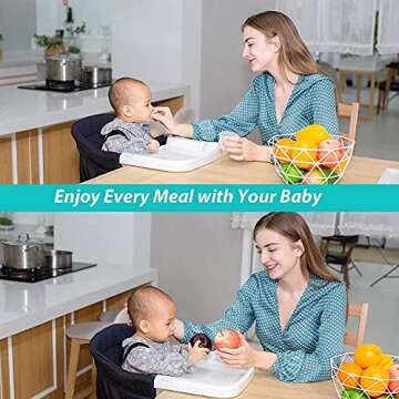 TOONOON Hook On High Chair, Fast Table Chair Clip on Table High Chair, Fold-Flat Storage Tight Fixin...