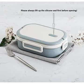 Lille Home Stainless Steel Leakproof Bento Lunch Box/Metal Food Container with Insulated Lunch Bag, BPA Free, 22 Ounces, Gray