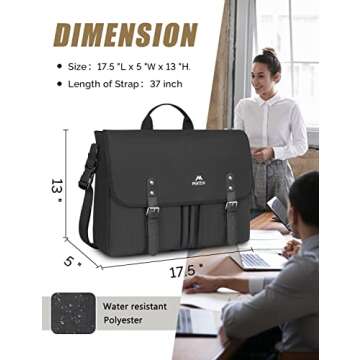 MATEIN 17 Inch Messenger Bag for Men & Women, Stylish & Durable