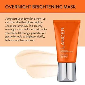 Lancer Skincare Overnight Brightening Mask with Vitamin C and Niacinamide, Anti-Aging Night Face Mas...