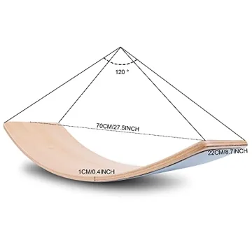 Glintoper 27.5-Inch Wooden Wobble Balance Board - Kid-Friendly Yoga and Body Training Toy