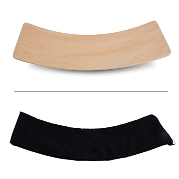 Glintoper 27.5-Inch Wooden Wobble Balance Board - Kid-Friendly Yoga and Body Training Toy