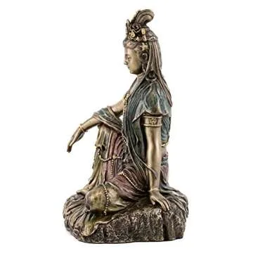 Top Collection Water and Moon Quan Yin Statue -Hand Painted Kuan Yin Goddess of Mercy and Compassion...