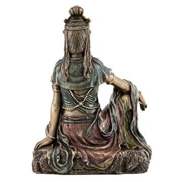 Top Collection Water and Moon Quan Yin Statue -Hand Painted Kuan Yin Goddess of Mercy and Compassion Sculpture in Premium Cold Cast Bronze- 5-Inch Collectible Bodhisattva Avalokiteśvara Figurine