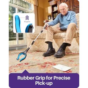 Kekoy 36inch Grabber Reacher Tool for Seniors, Foldable Reacher Grabbers Pickup Stick with Anti-Slip 360° Rotating Jaw, 4" Wide Extended Claw with Magnet for Disabled, After Surgery Recovery
