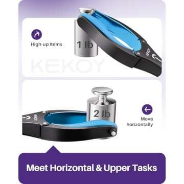 Kekoy 36inch Grabber Reacher Tool for Seniors, Foldable Reacher Grabbers Pickup Stick with Anti-Slip 360° Rotating Jaw, 4" Wide Extended Claw with Magnet for Disabled, After Surgery Recovery