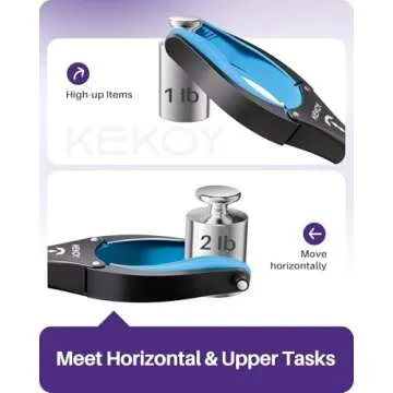 Kekoy 36inch Grabber Reacher Tool for Seniors, Foldable Reacher Grabbers Pickup Stick with Anti-Slip 360° Rotating Jaw, 4" Wide Extended Claw with Magnet for Disabled, After Surgery Recovery