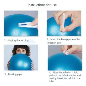 Pilates Ball 9 Inch Small Exercise Ball Mini Yoga Ball Workout Balls for Stability, Barre, Fitness, ...