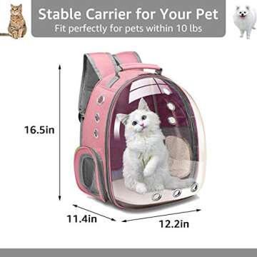 Henkelion Cat Bubble Carrying Bag, Backpack Carrier for Small Medium Dogs Cats, Airline Approved Tra...