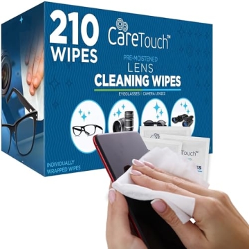 Care Touch Lens Wipes - 210 Individually Wrapped Cleaning Wipes