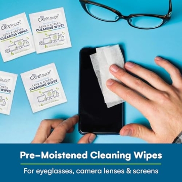 Care Touch Lens Wipes - 210 Individually Wrapped Cleaning Wipes