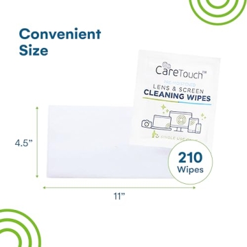 Care Touch Lens Wipes - 210 Individually Wrapped Cleaning Wipes